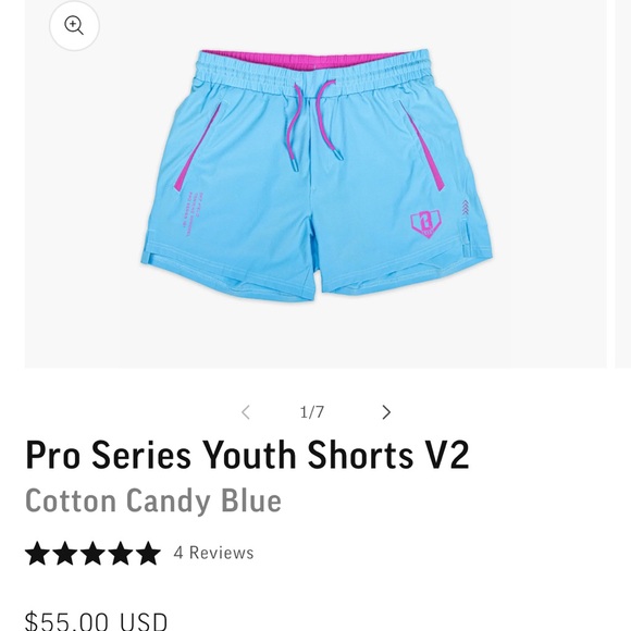 Baseball Lifestyle 101 Shorts - Cotton Candy Blue Pro Series V2 - Picture 2 of 2
